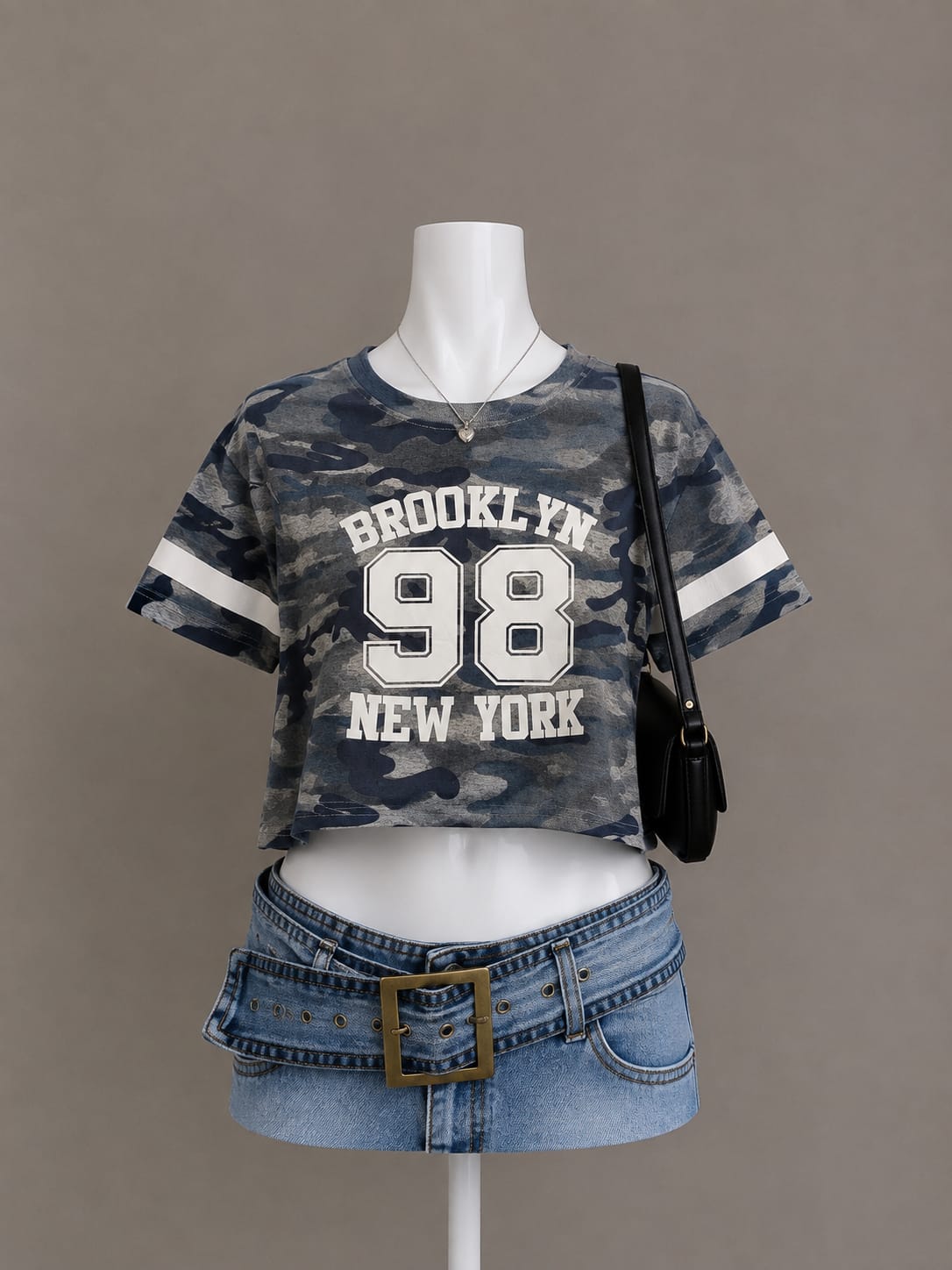 Navy Blue Crop Top