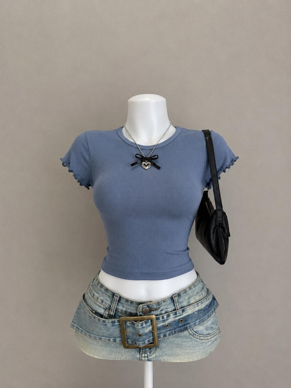 Blue Crop Top