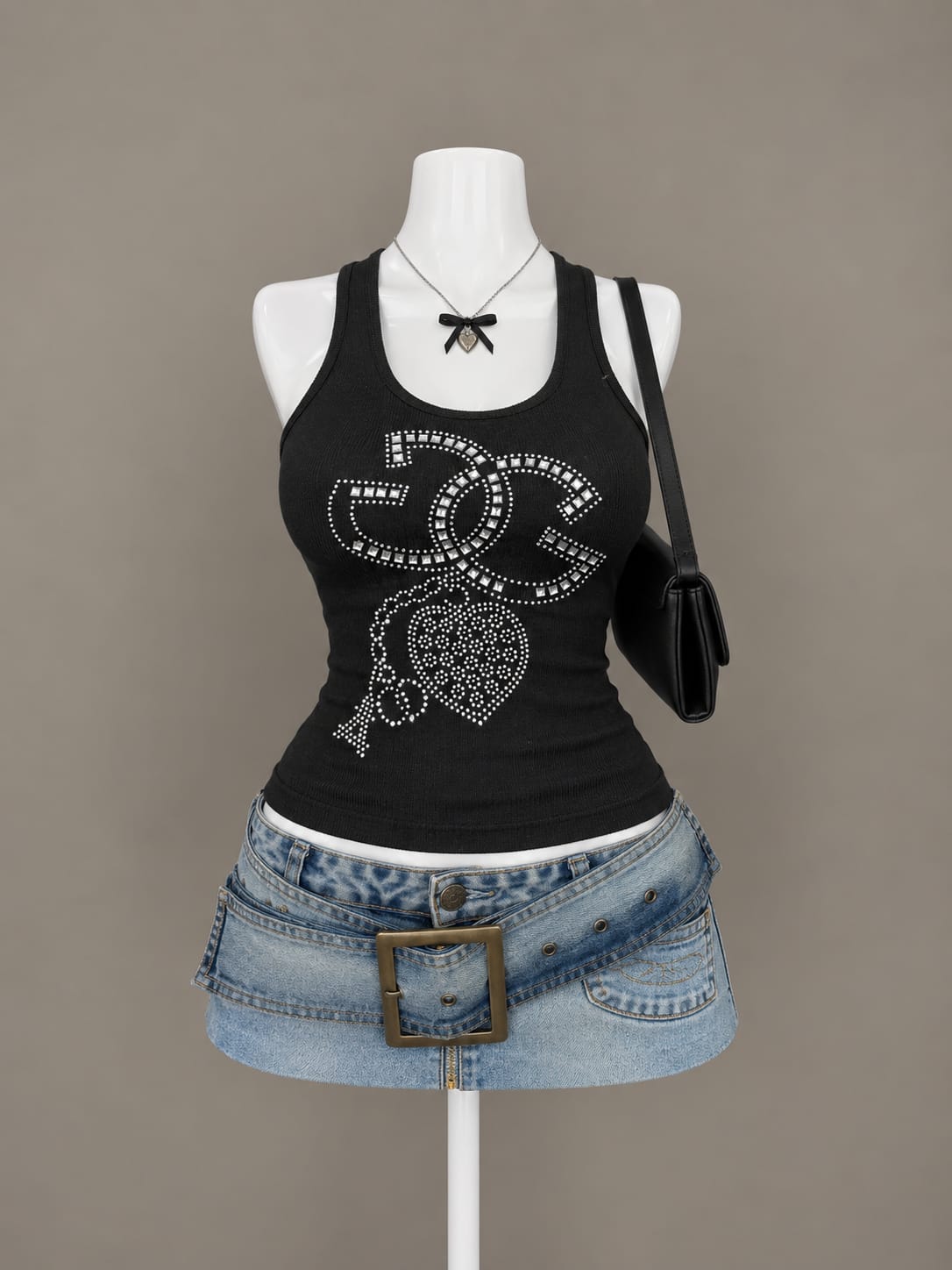 Black Graphic Tank Top