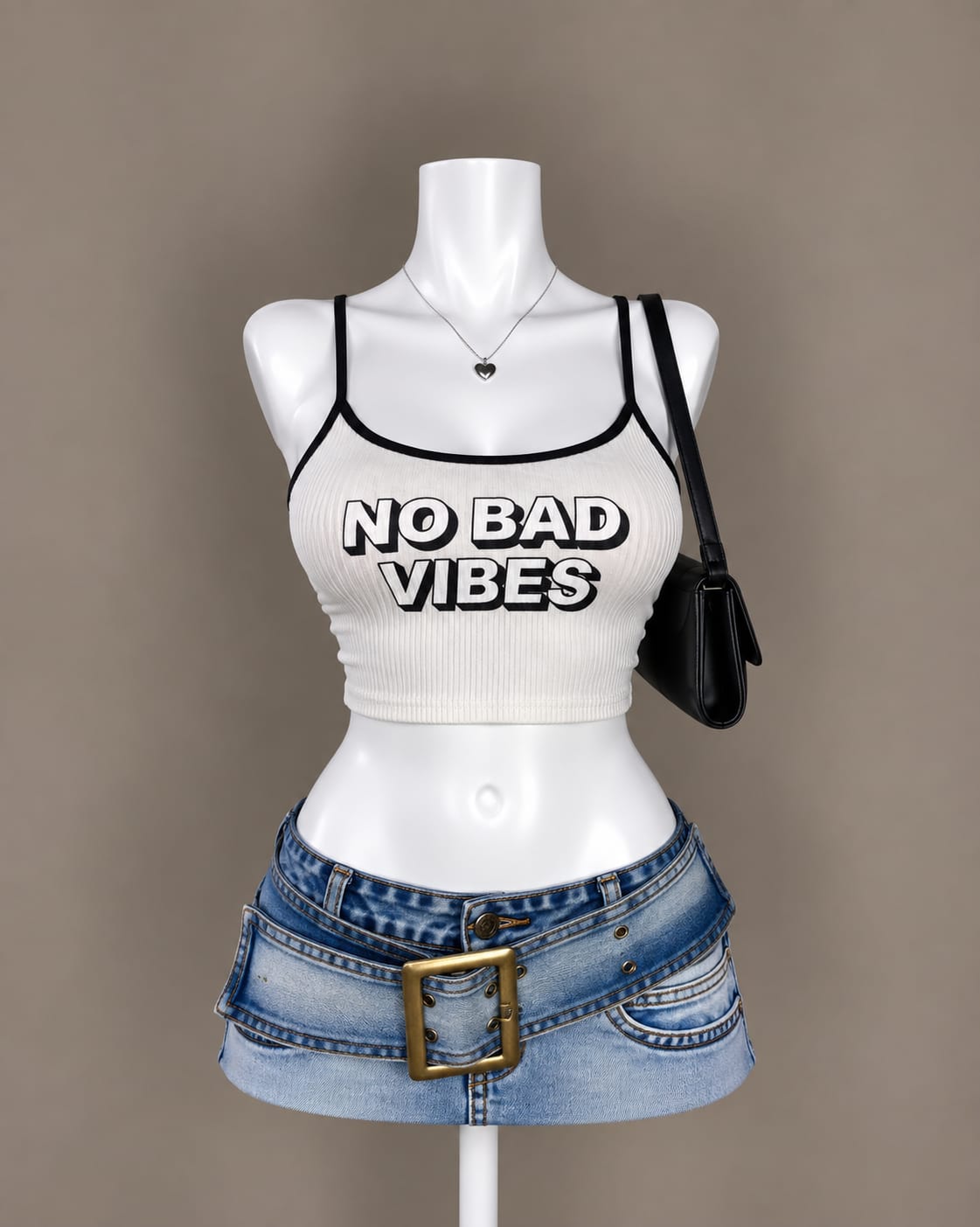 White Graphic Crop Top