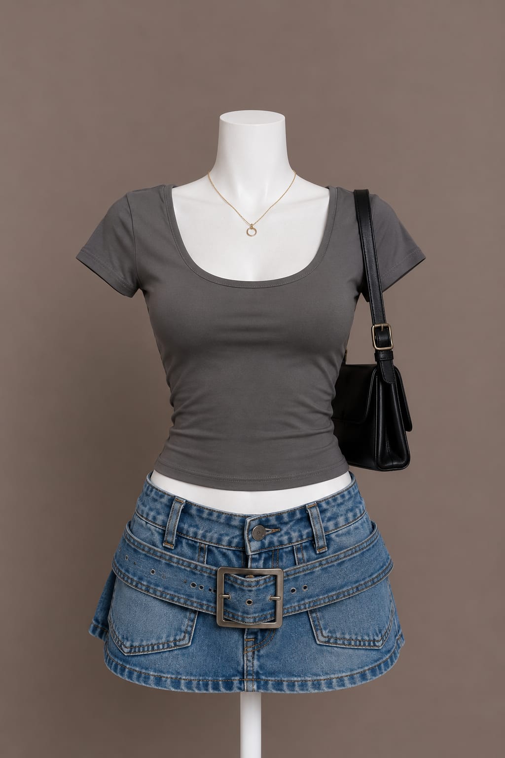 Gray Crop Top