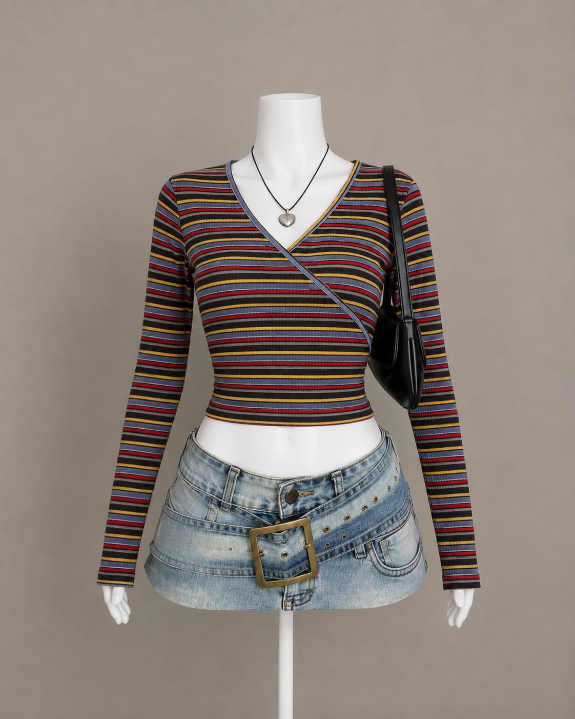 Multicolor Wrap Top