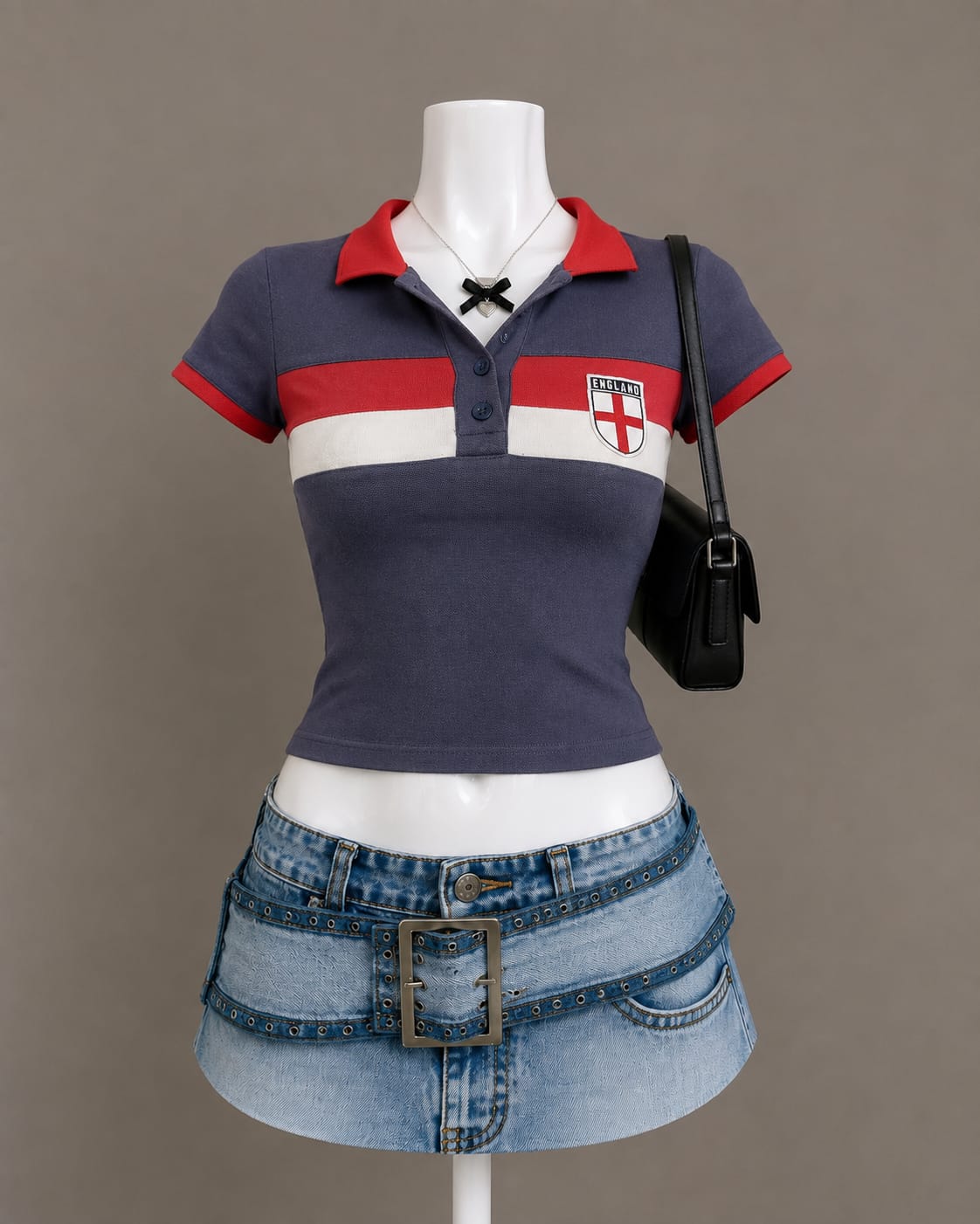 Navy Polo Top