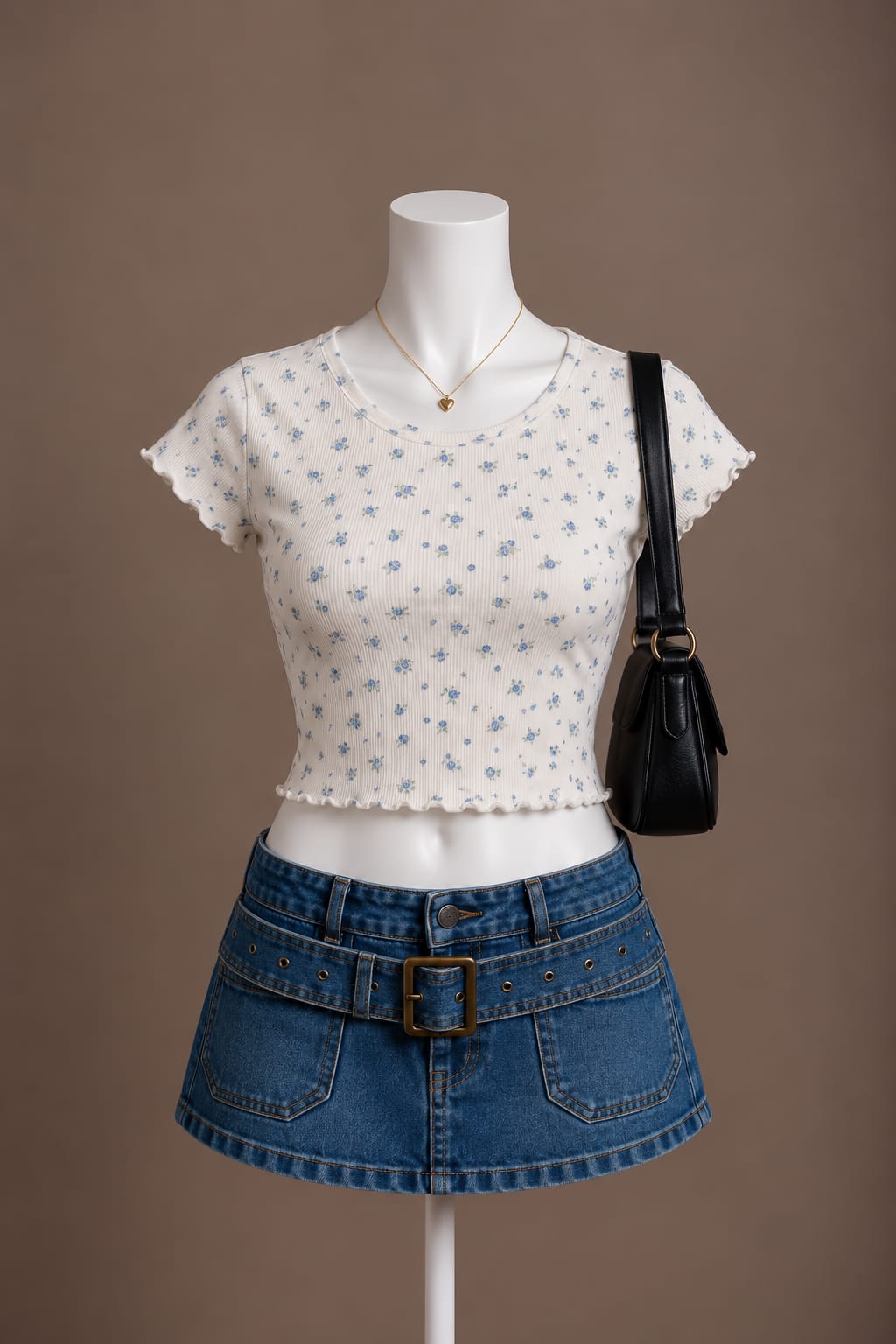 White Floral Crop Top