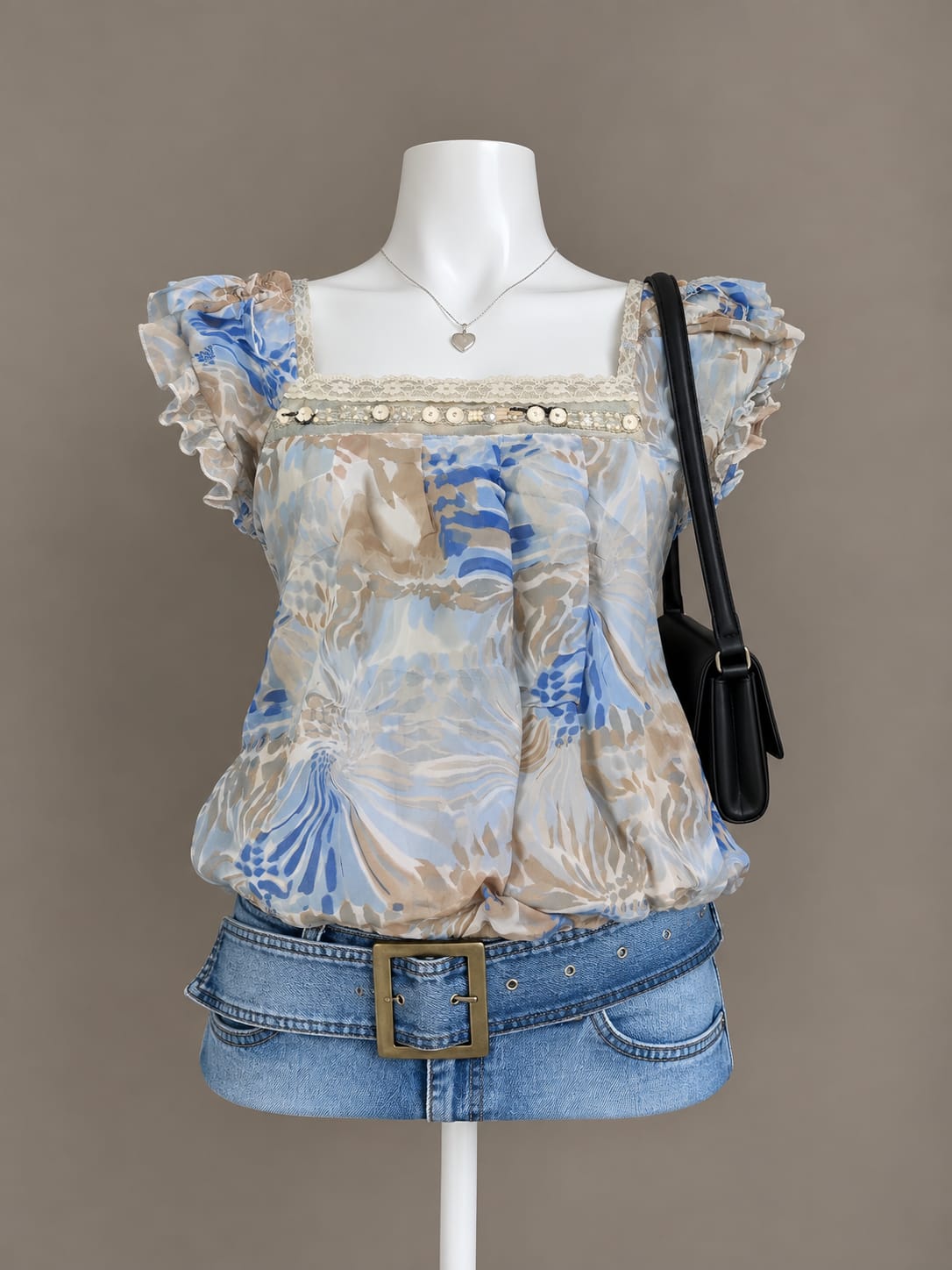 Light Blue Floral Top