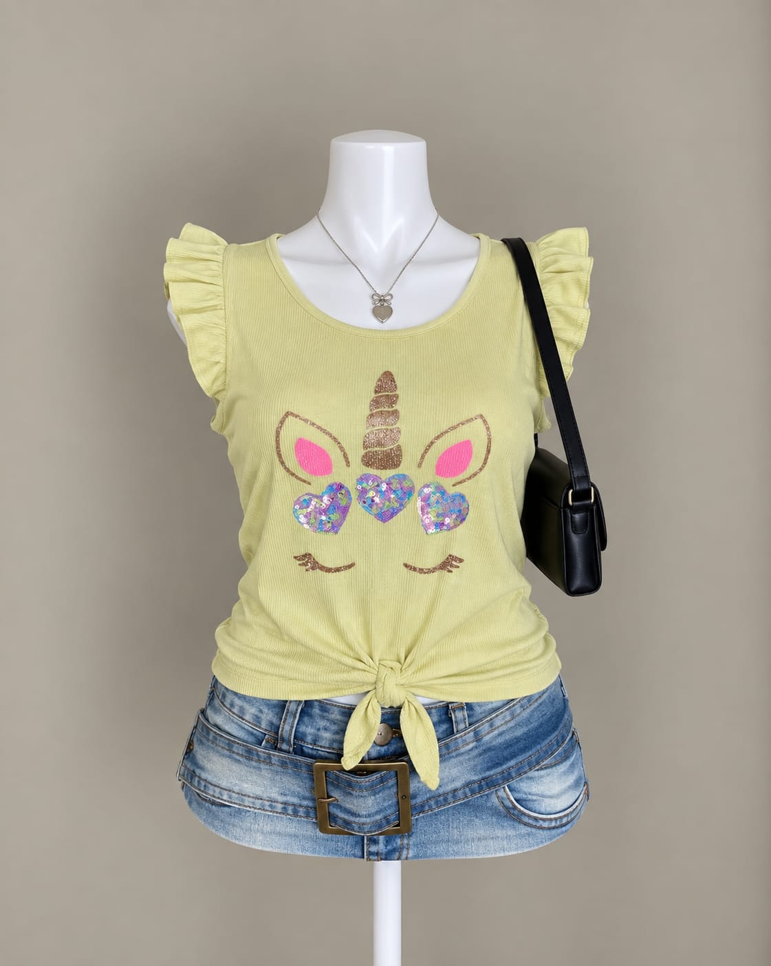 Pale yellow top front view