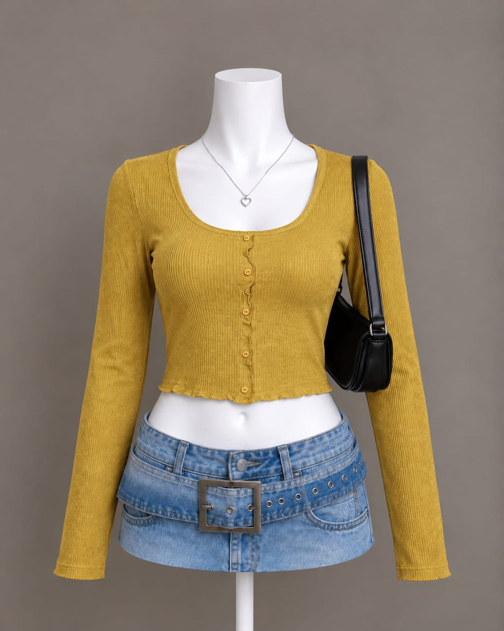 Mustard Crop Top