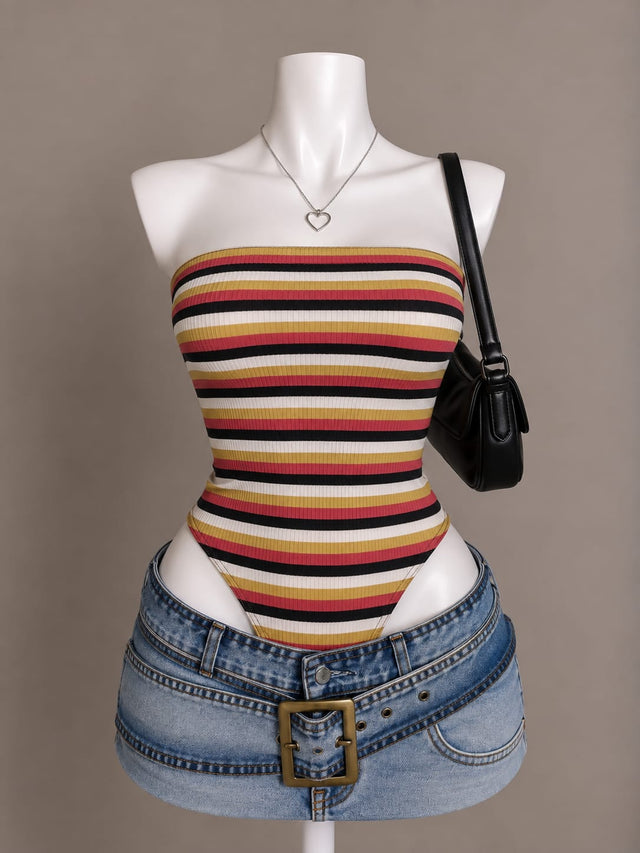 Multicolor Striped Bodysuit