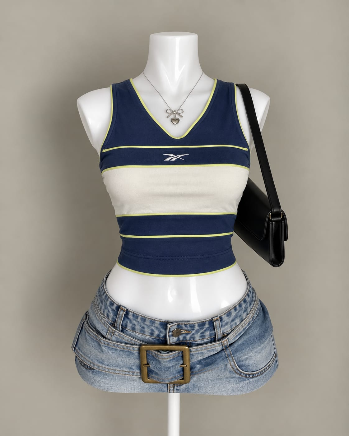 Navy Blue Crop Top