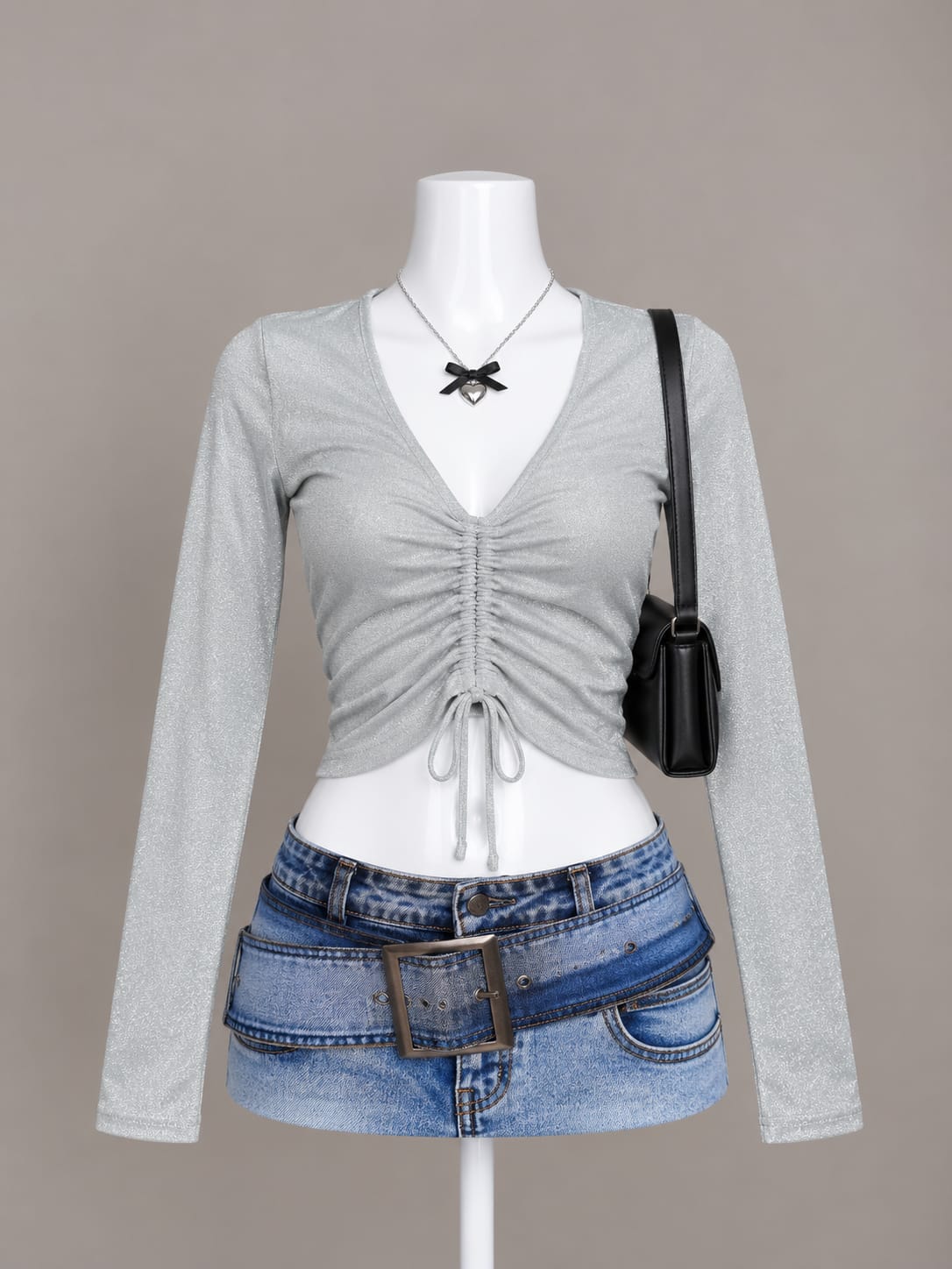 Silver Crop Top