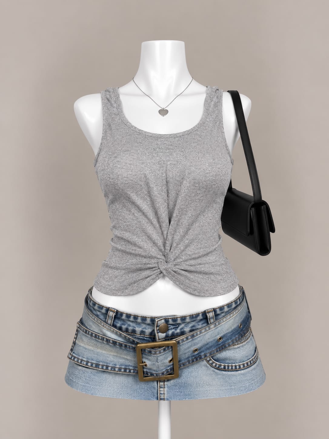 Gray Crop Top