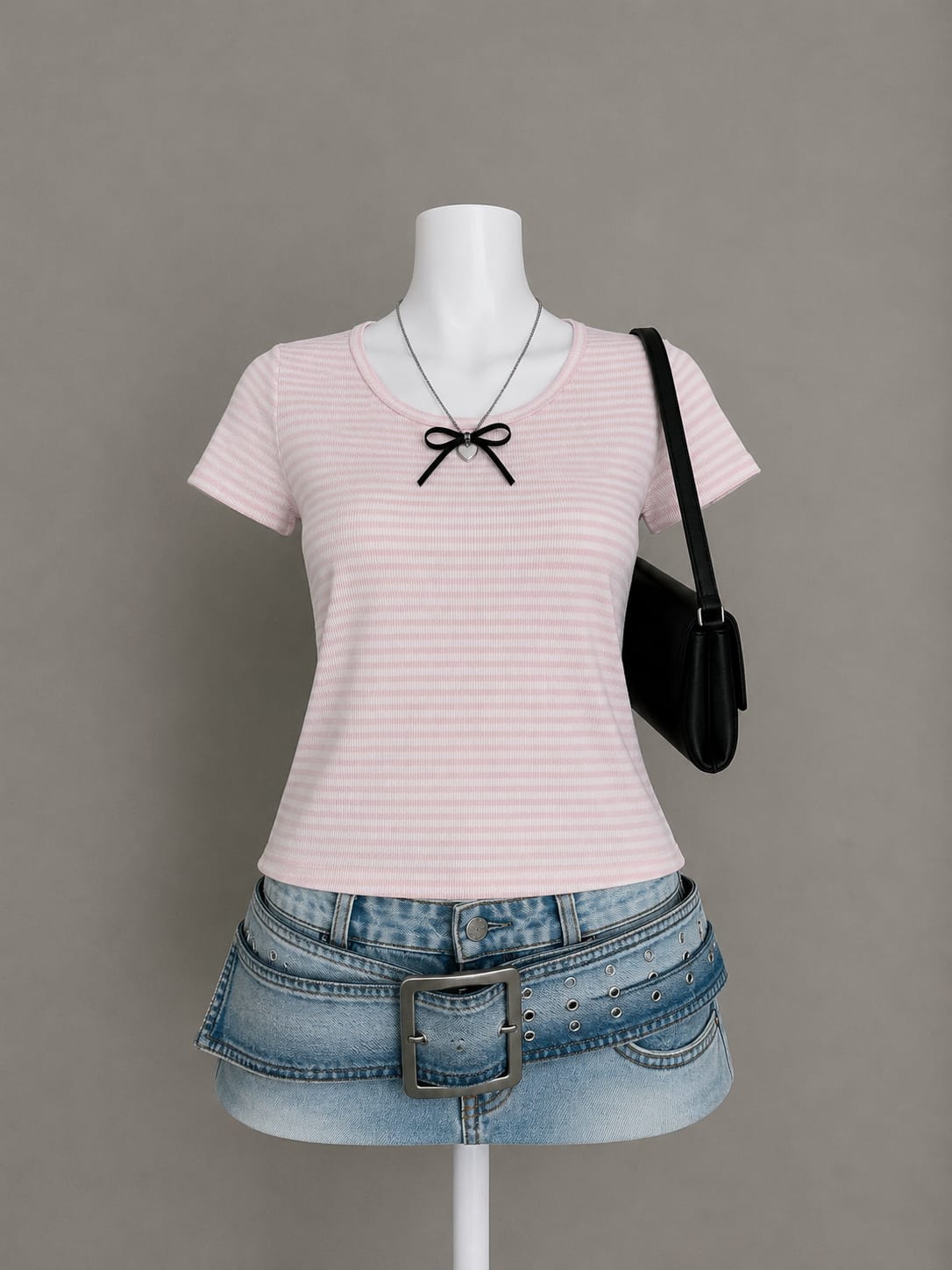 Pink striped T-shirt