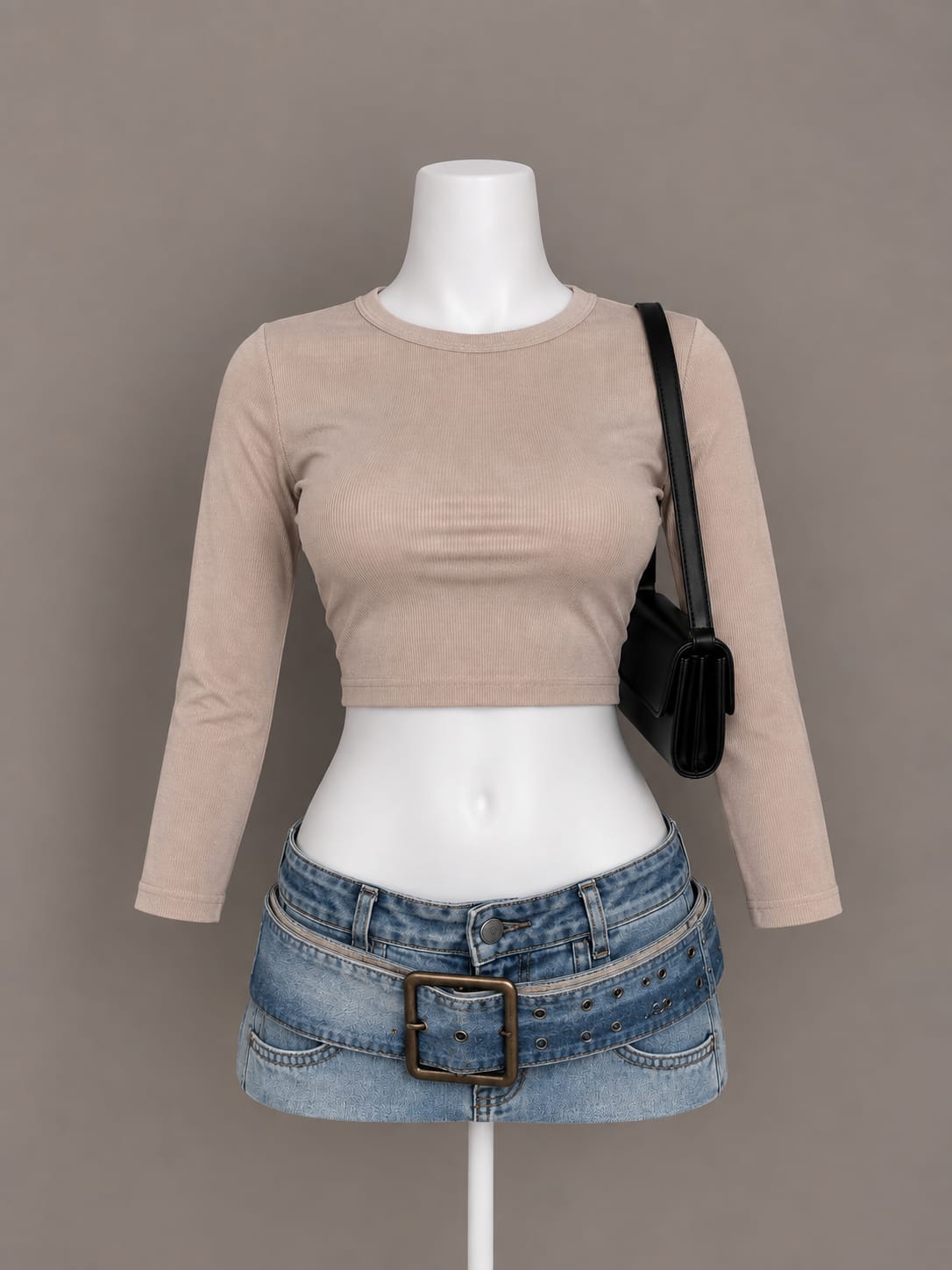 Beige Crop Top