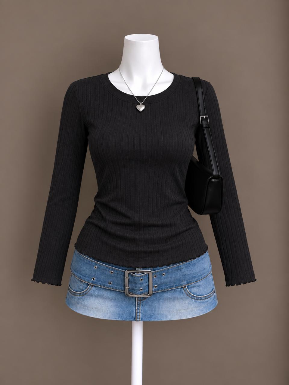 Black Long Sleeve Top