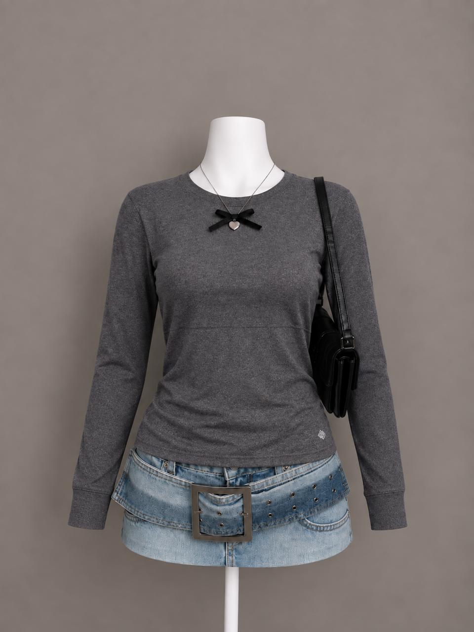 Charcoal Long Sleeve Top
