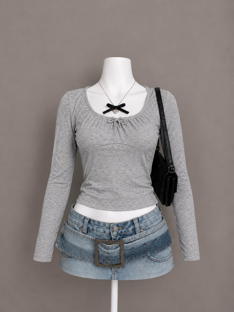 Light Gray Long Sleeve Top
