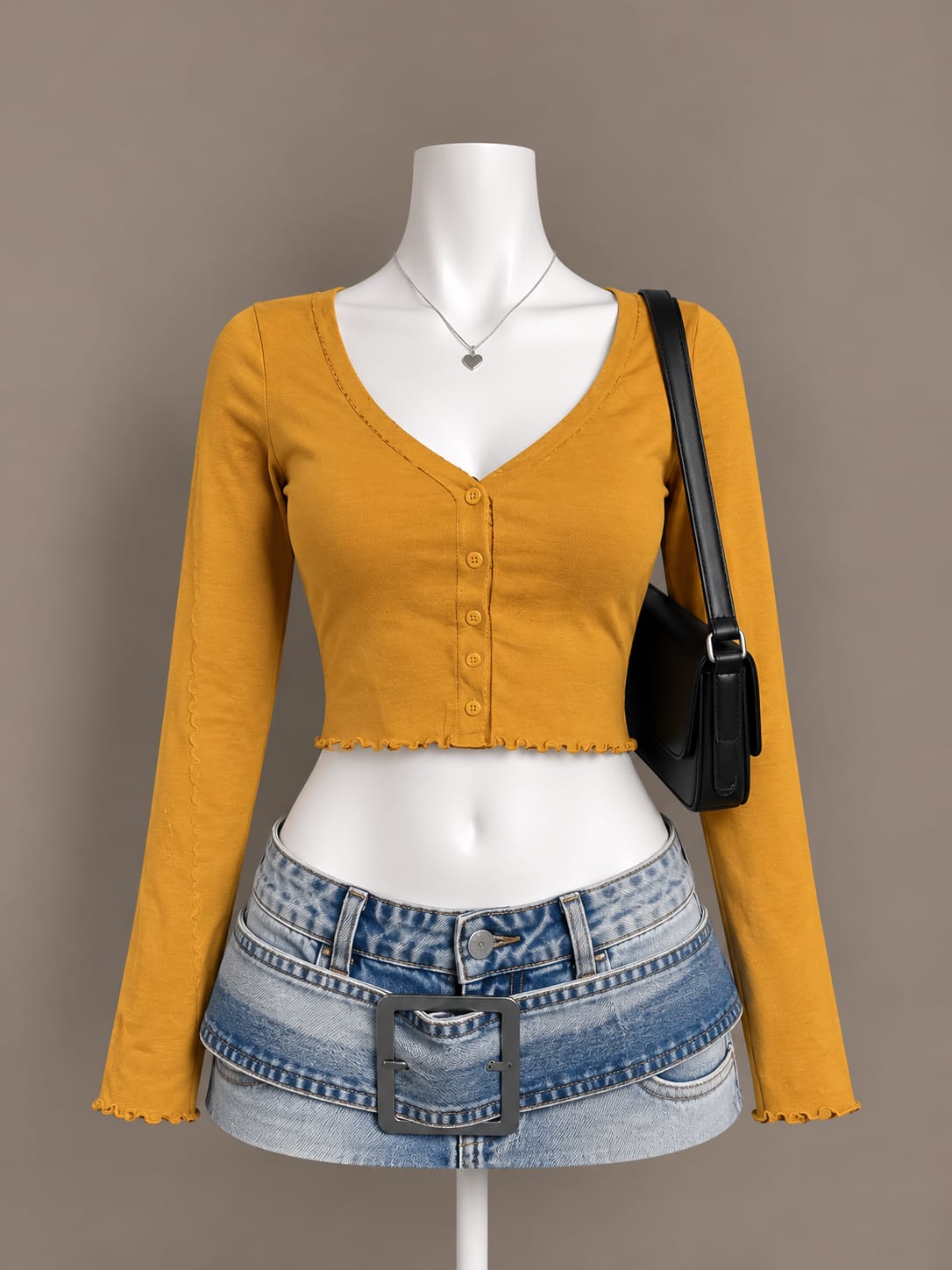 Mustard Crop Top