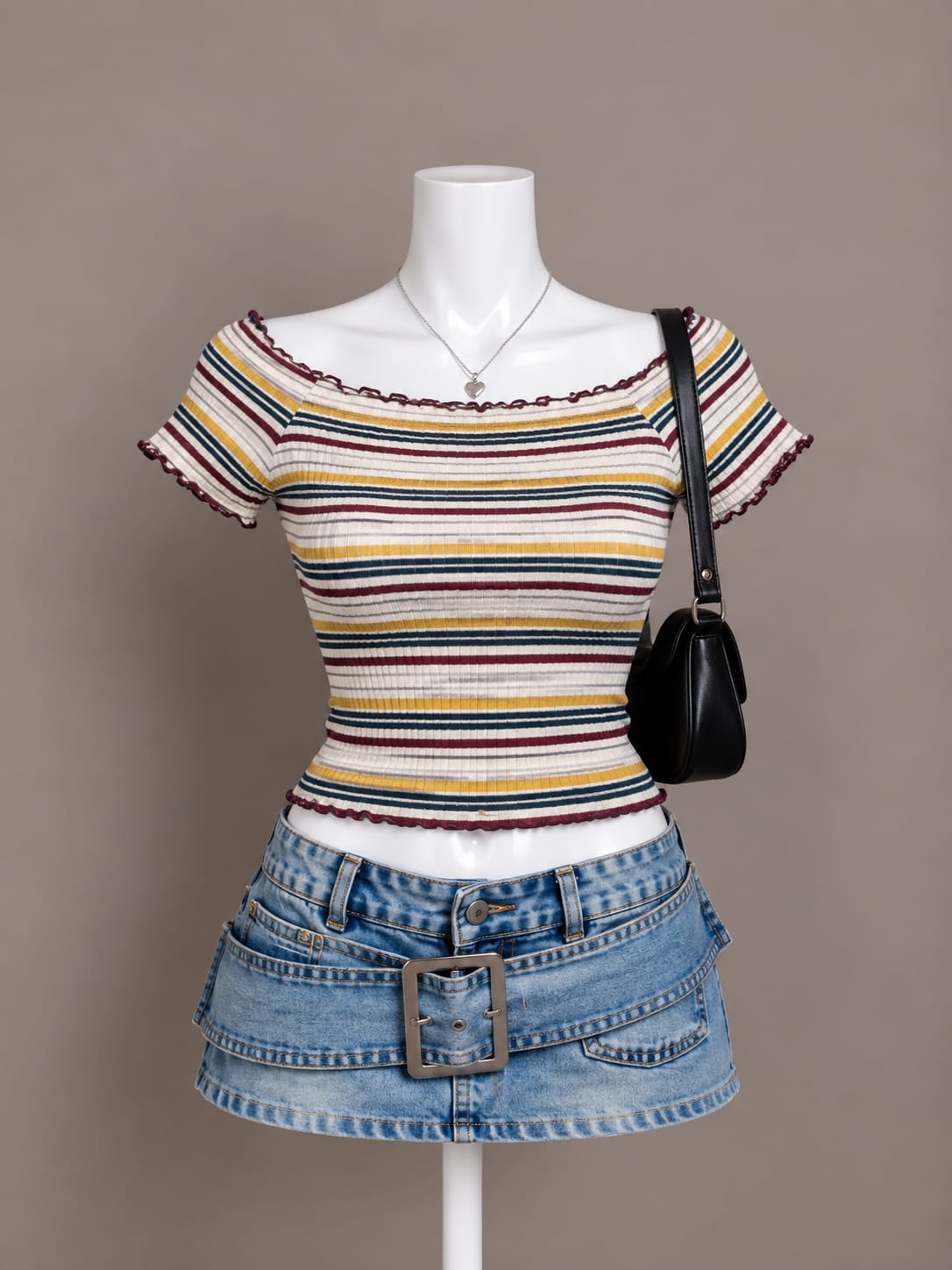 Cream Striped Top