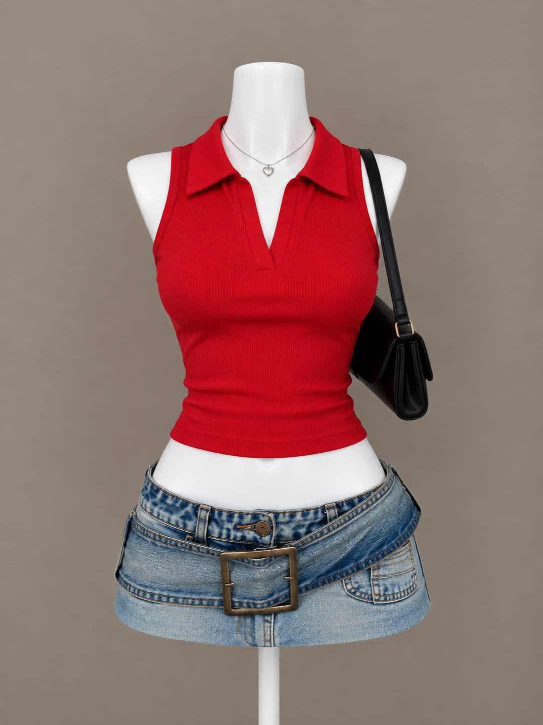 Red Polo Tank Top