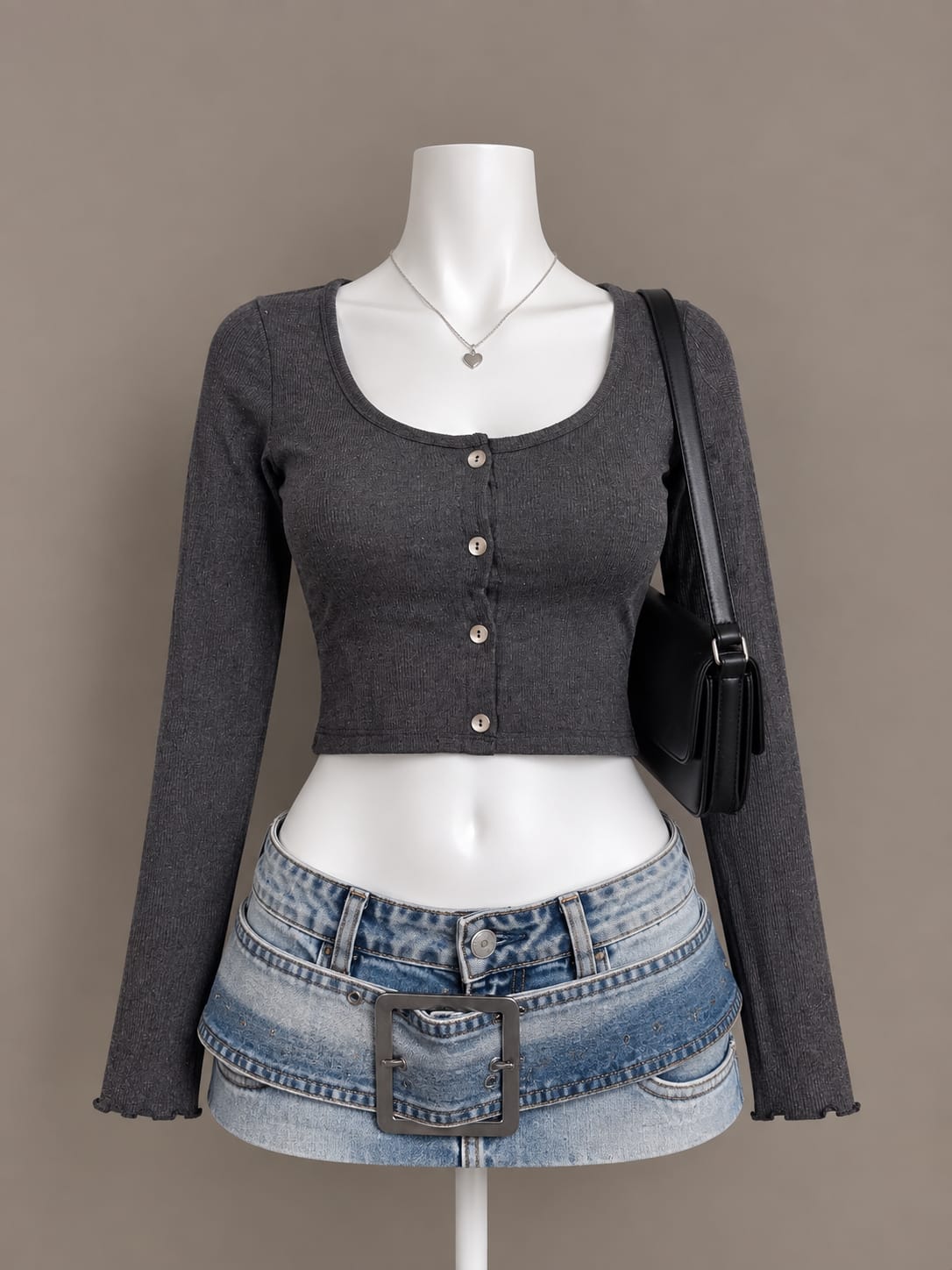 Charcoal Crop Top