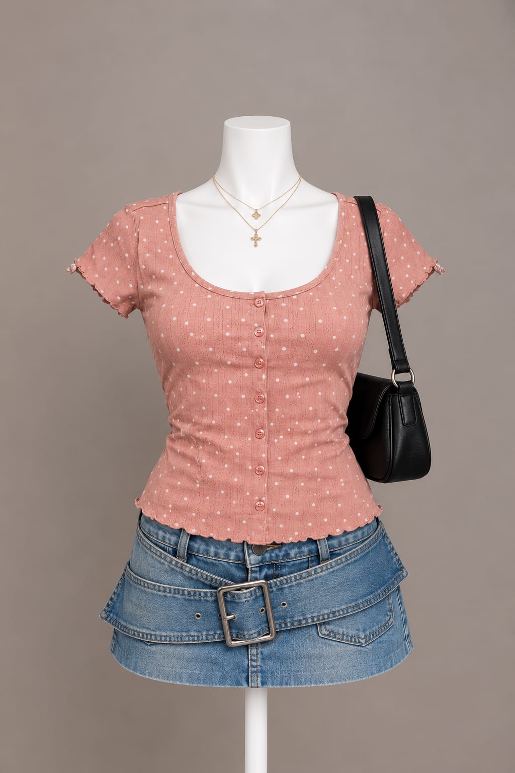 Pink Polka Dot Top