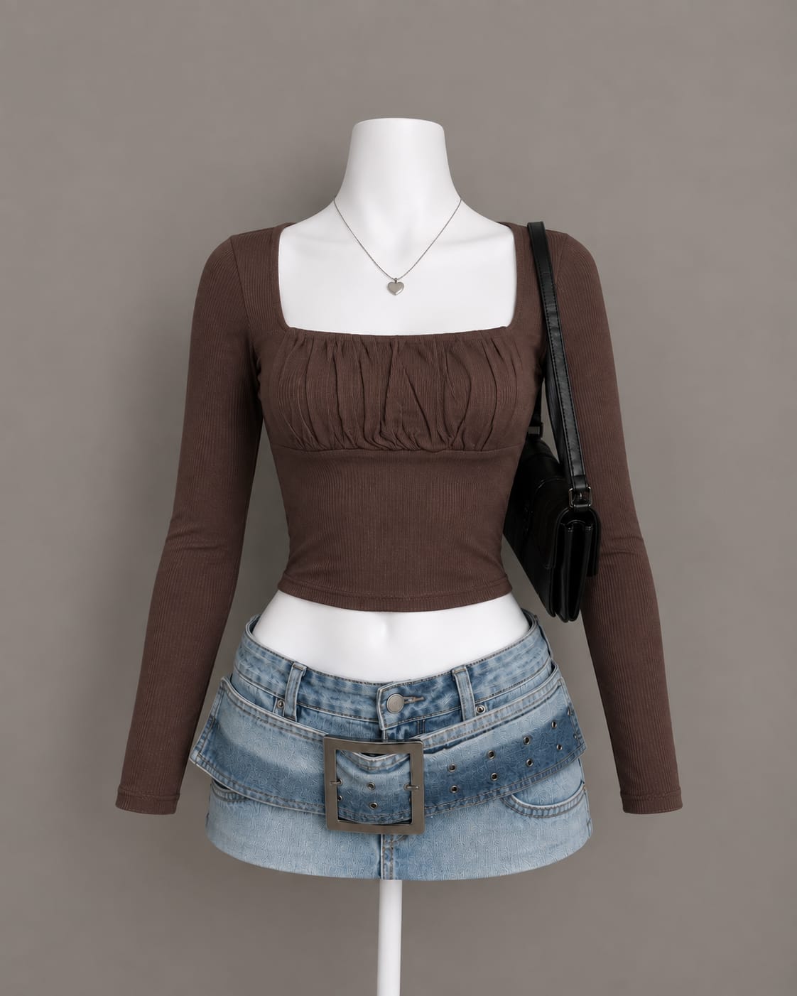 Brown Crop Top