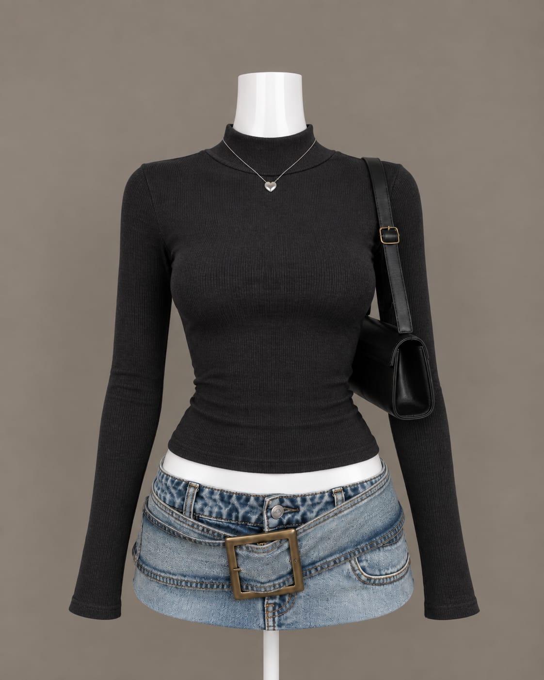 Black Turtleneck Top