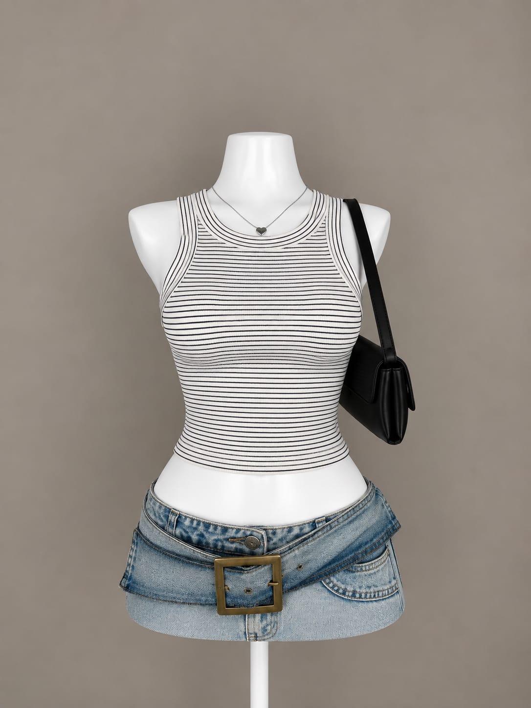 White Striped Tank Top