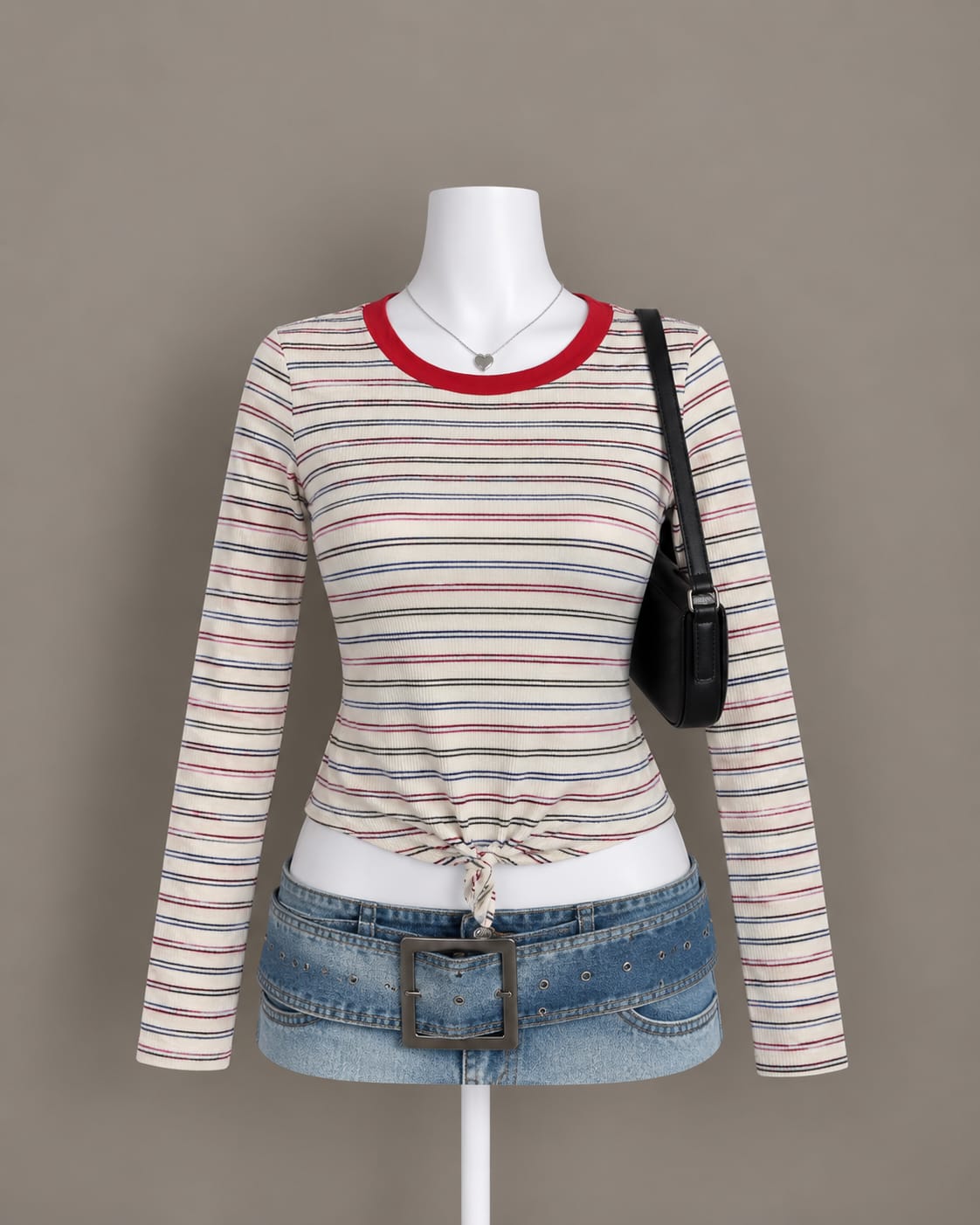 Cream Striped Top