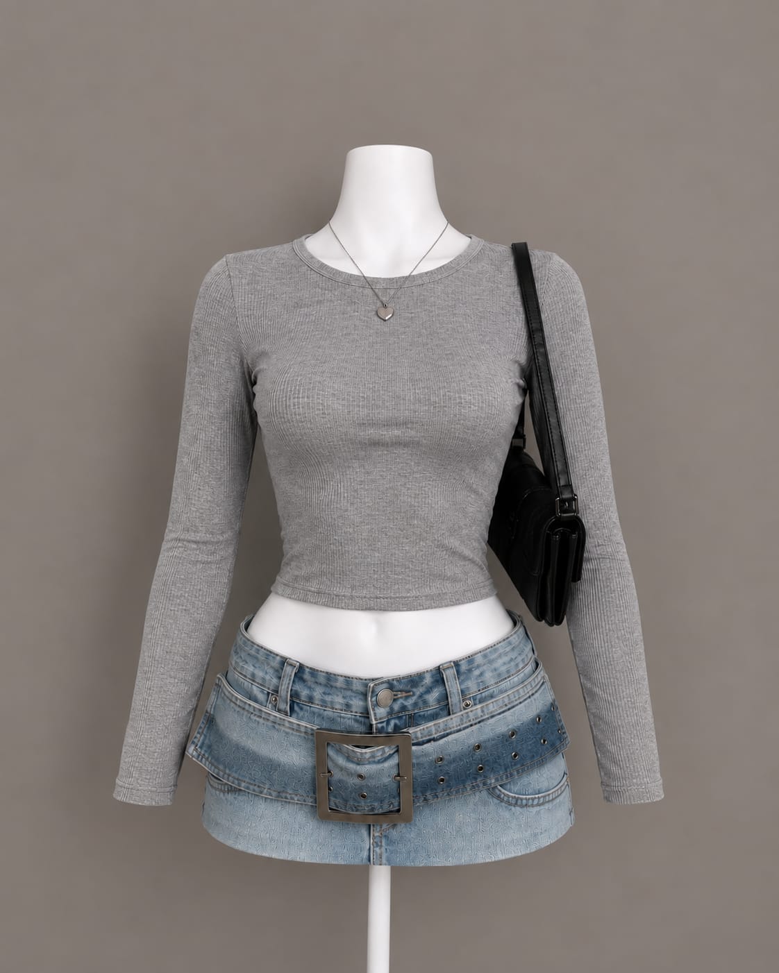 Gray Crop Top