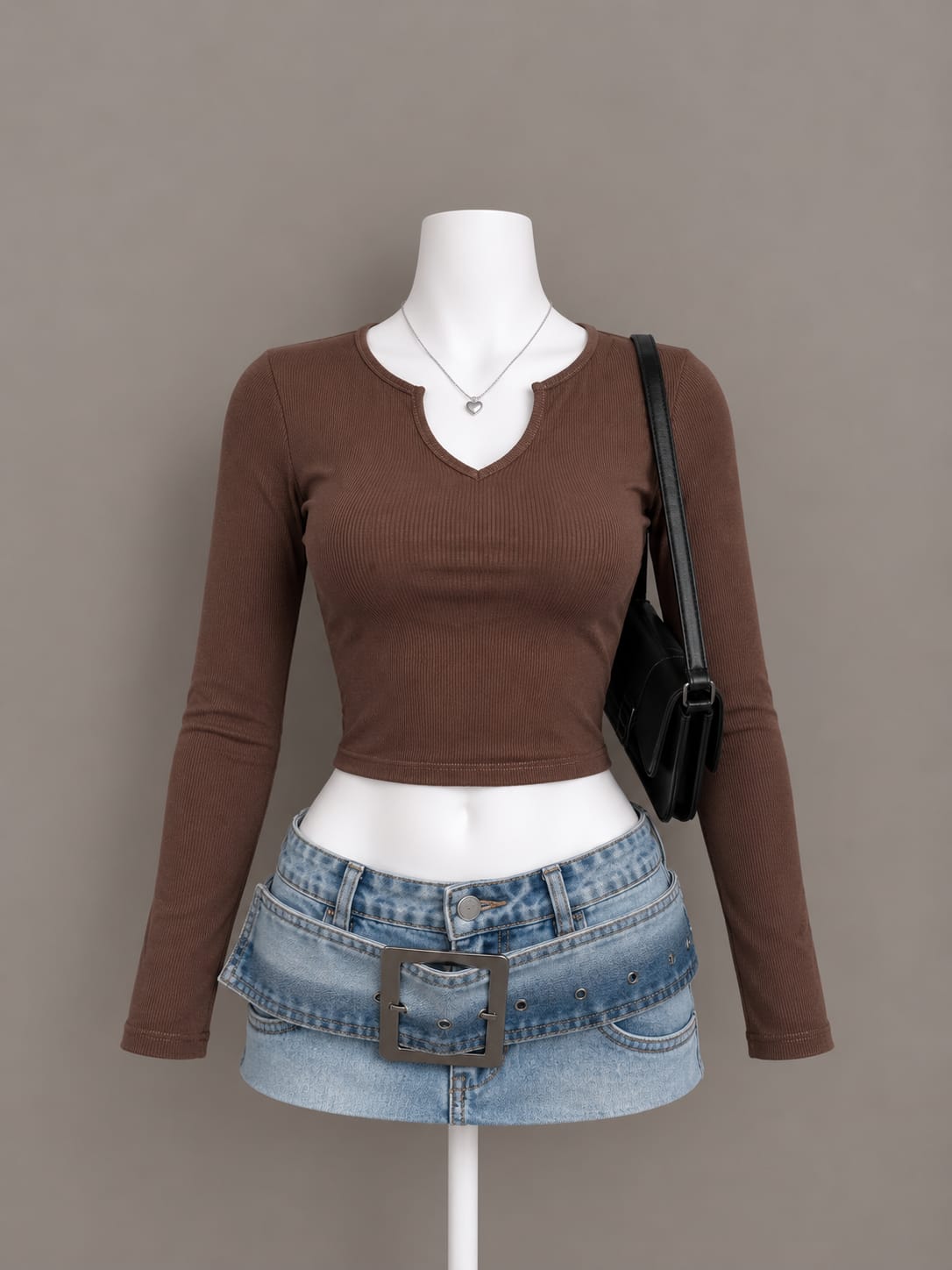 Brown Crop Top