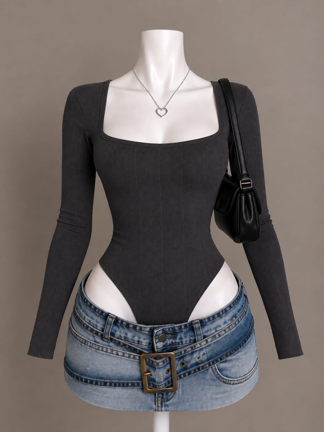 Charcoal Bodysuit