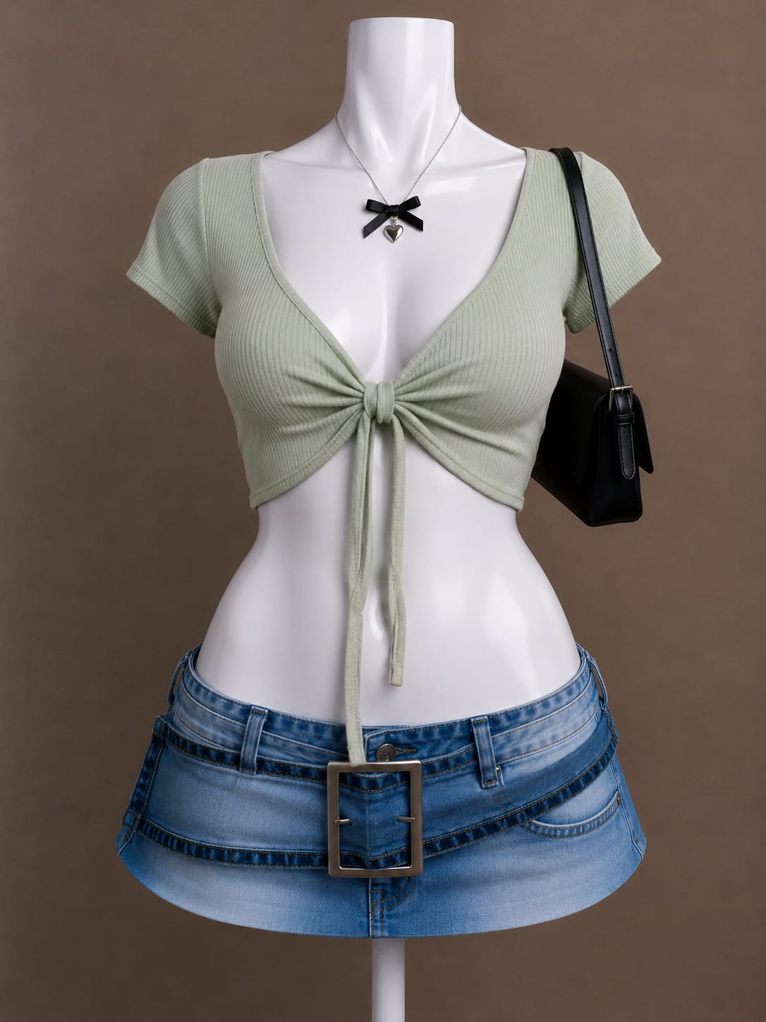Sage Green Crop Top