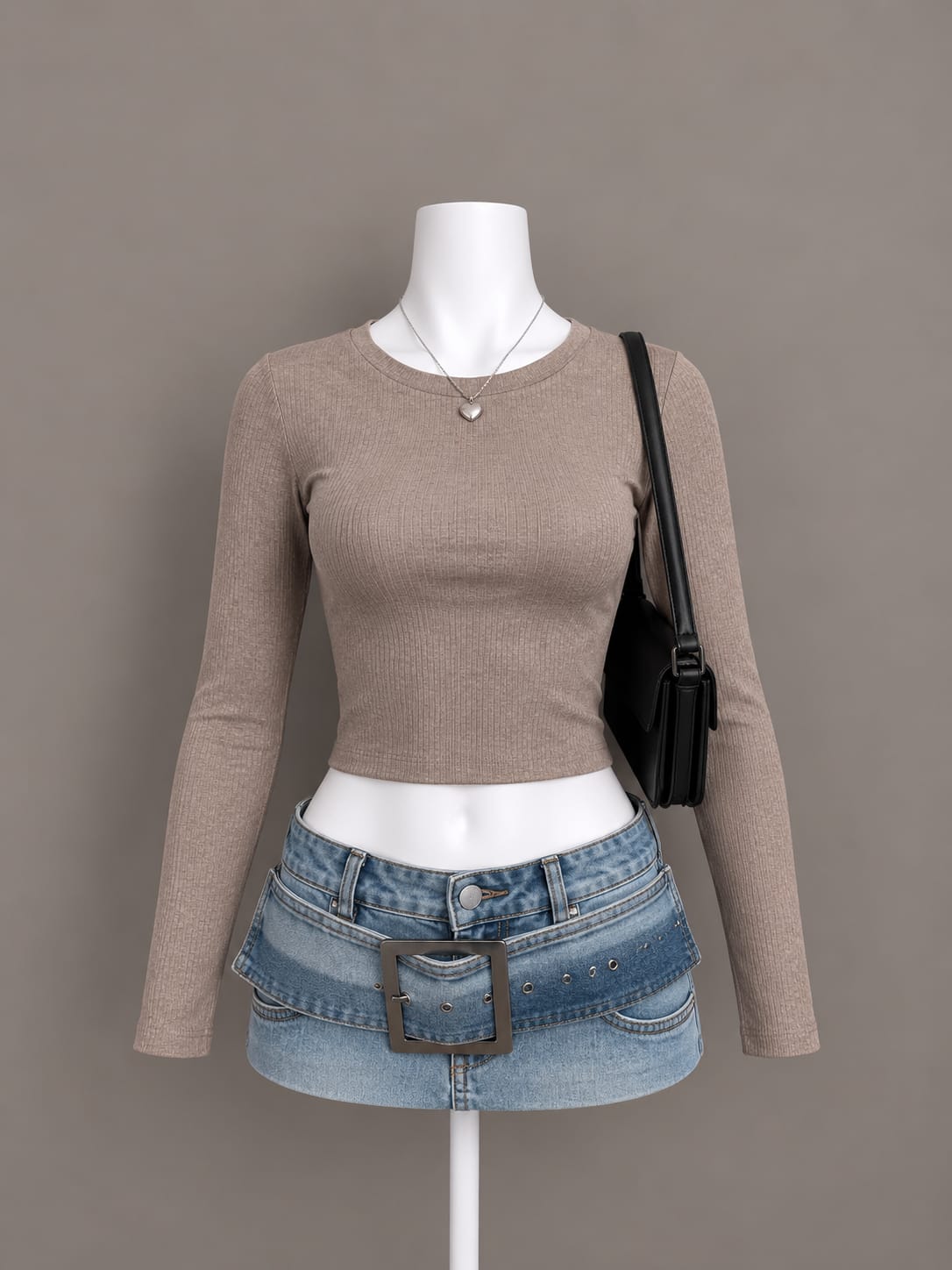 Taupe Crop Top