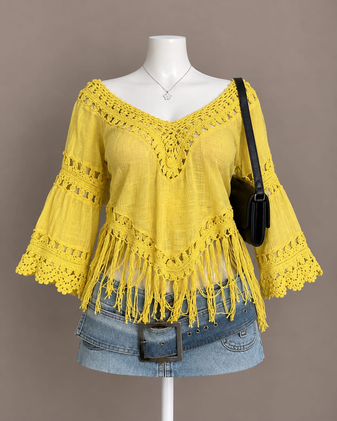 Yellow Fringe Top