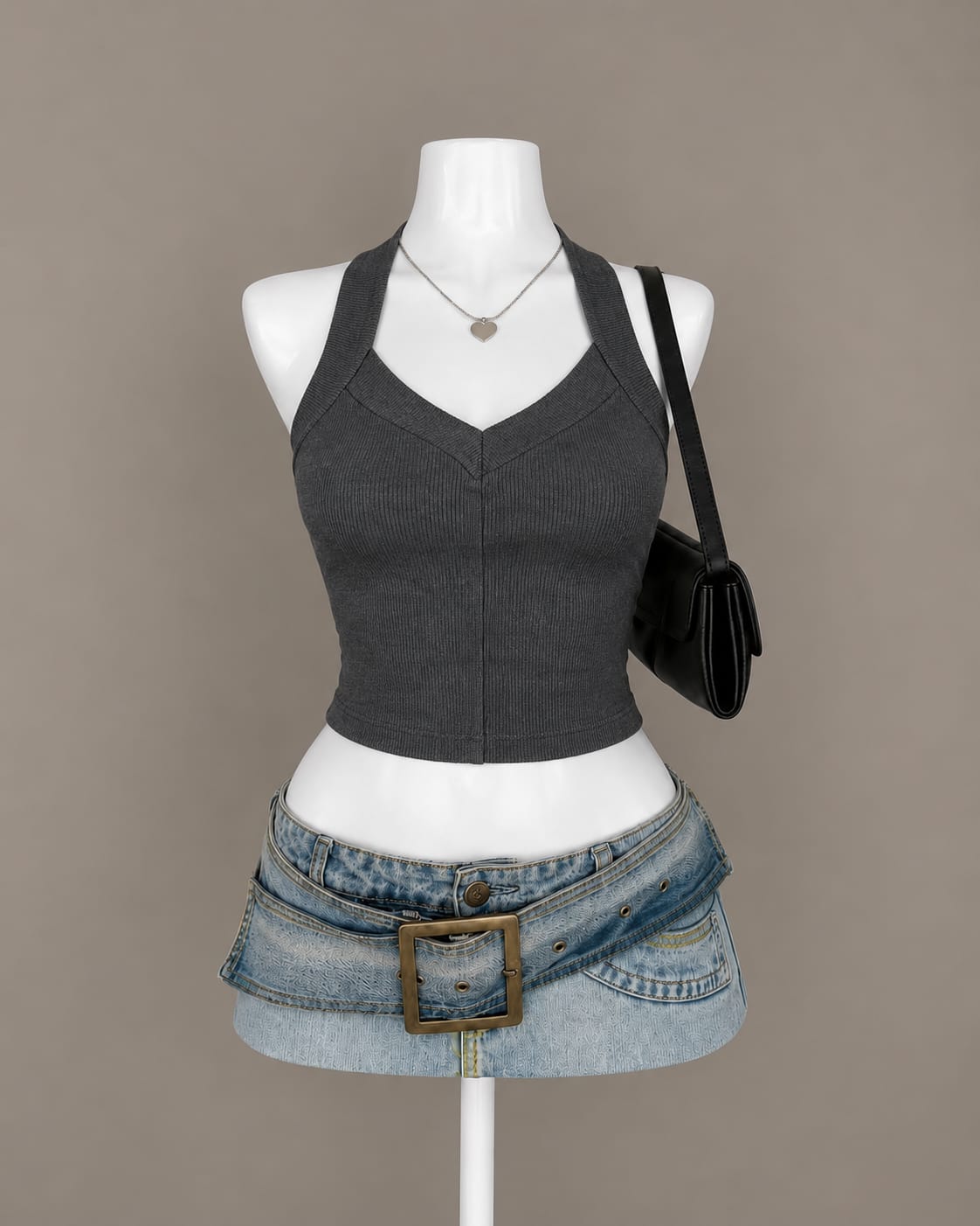 Charcoal Halter Top