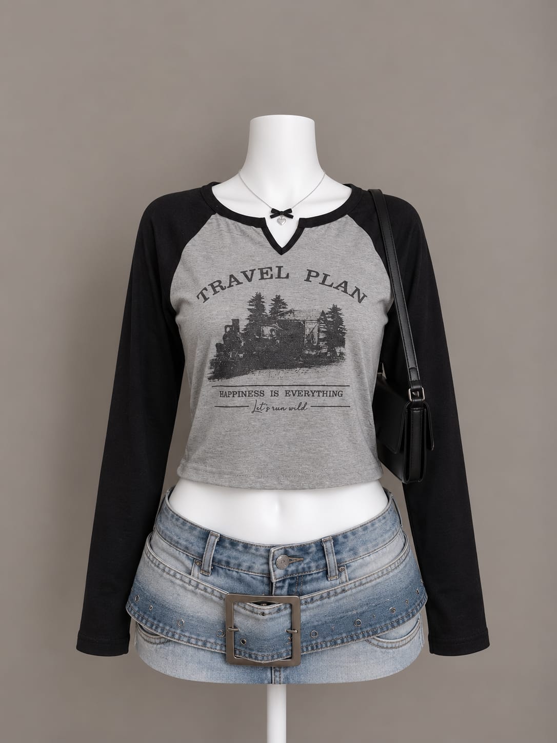 Gray Graphic Top