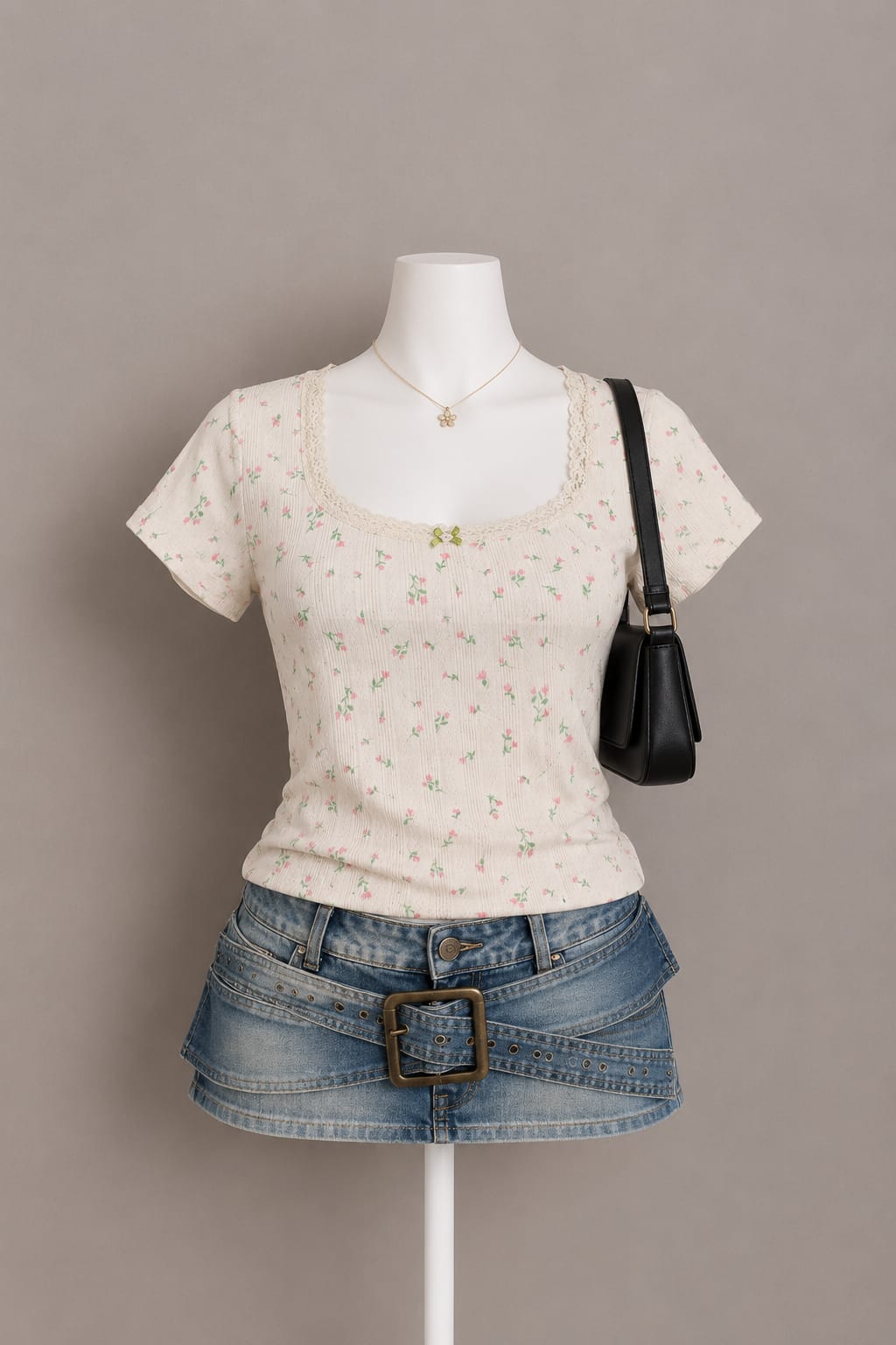 Cream Floral Top