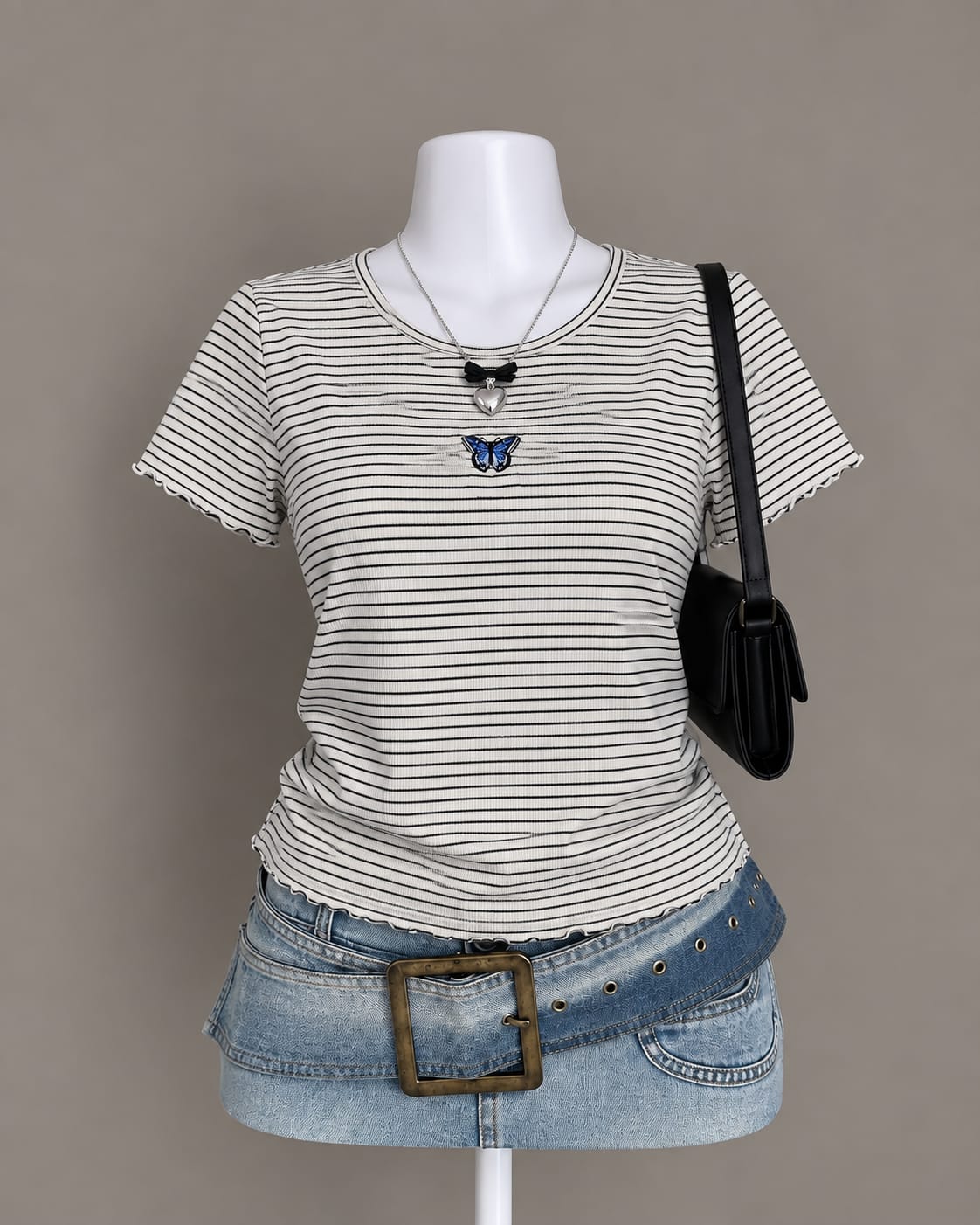 White Striped Top
