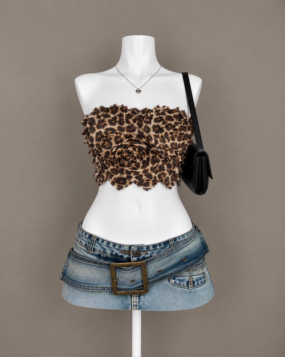 Brown Leopard Tube Top