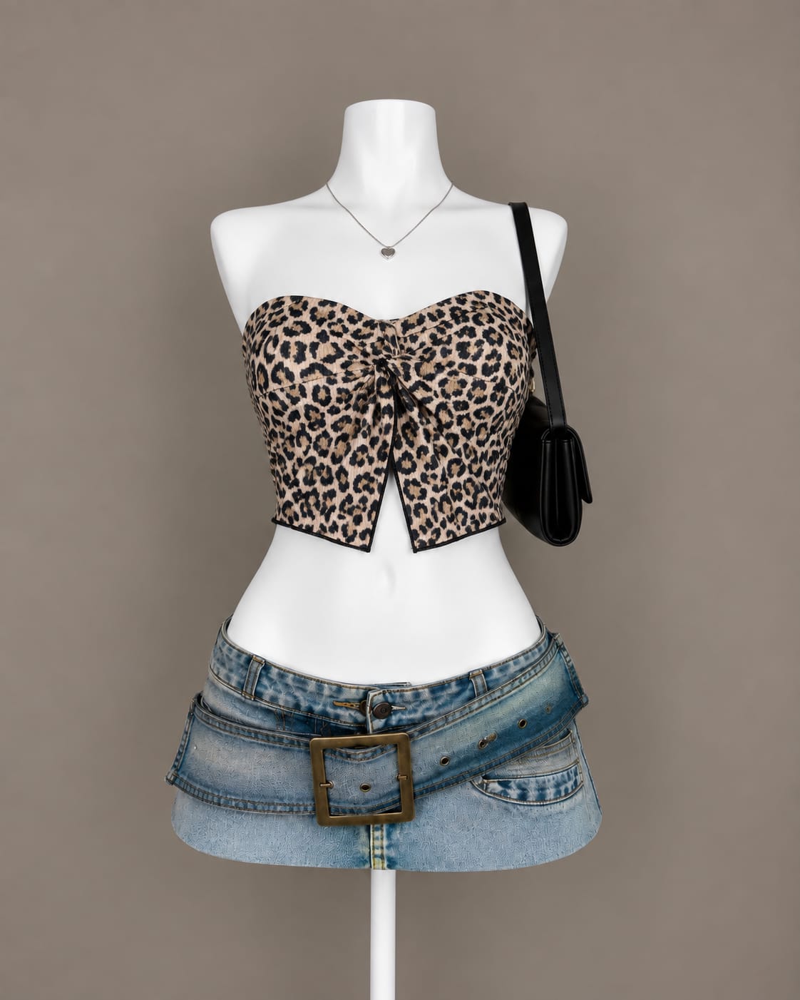 Brown Leopard Tube Top