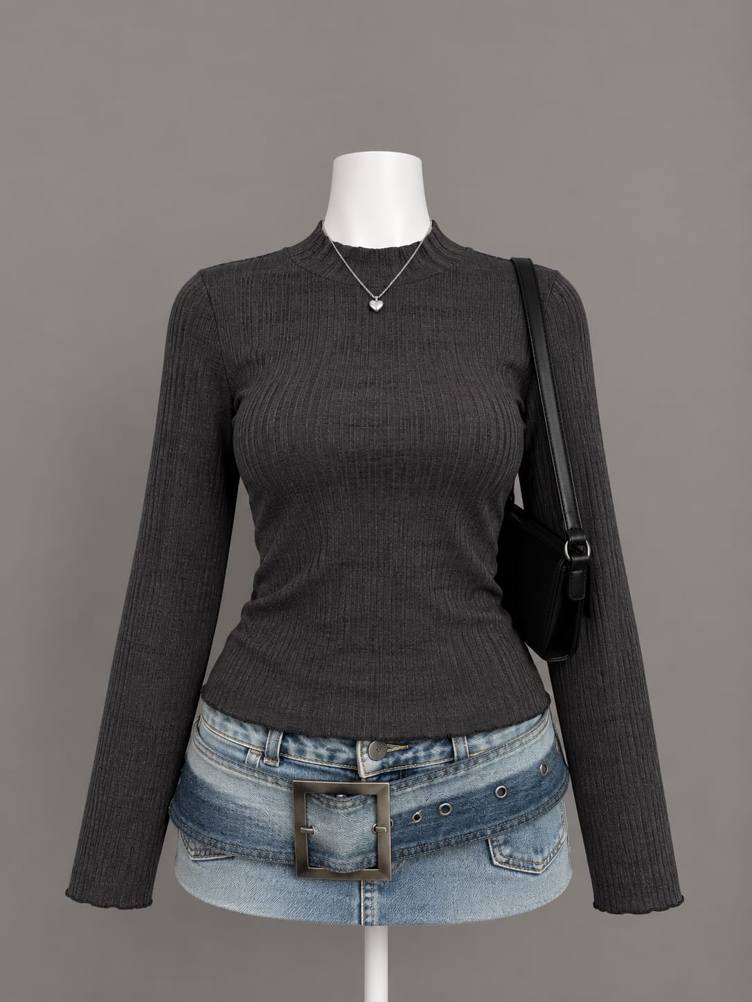Charcoal Long Sleeve Top