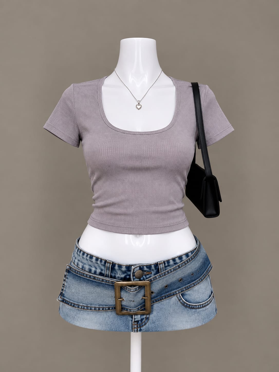 Gray Crop Top
