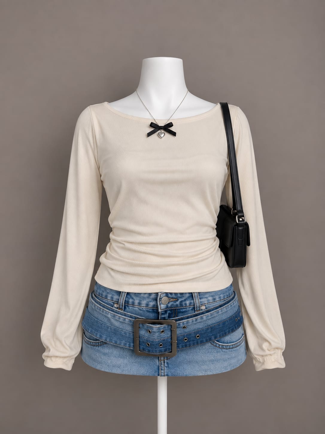 Cream Long Sleeve Top