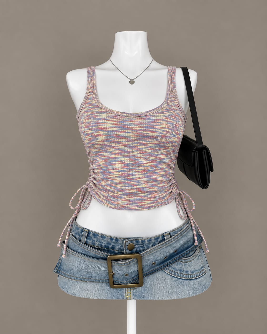Multicolor Ruched Tank Top