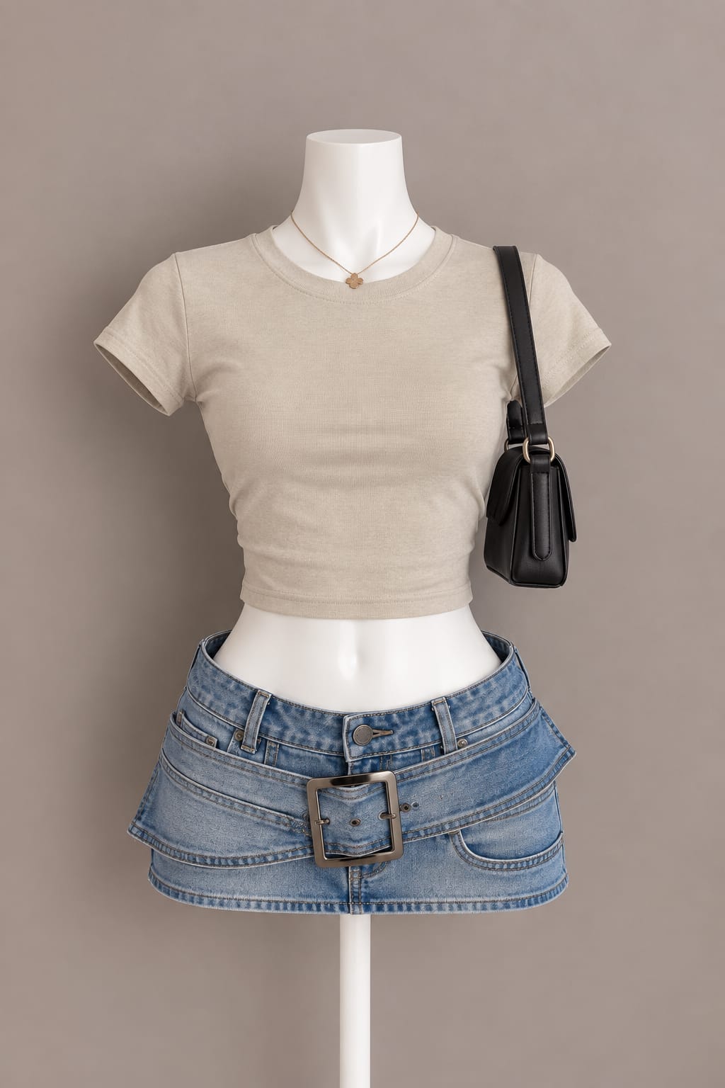Beige Crop Top