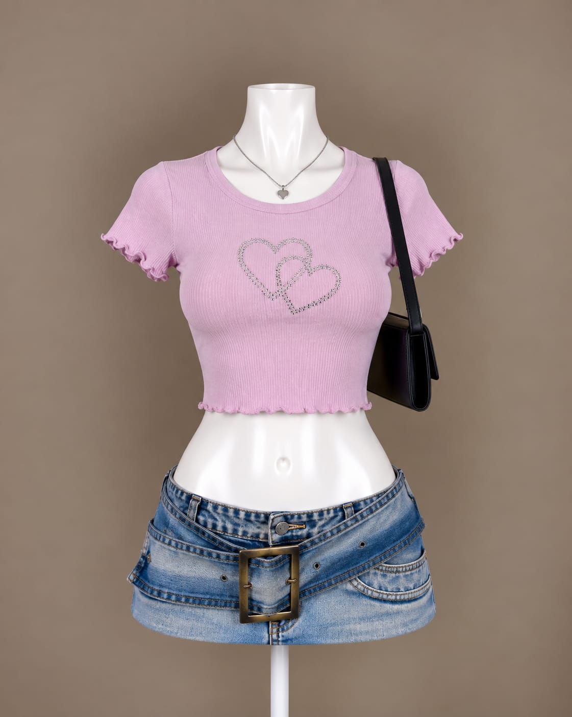 Pink Heart Crop Top