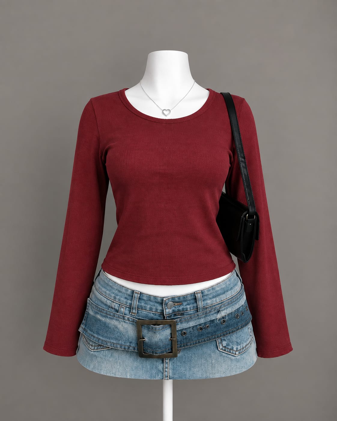 Burgundy Long Sleeve Top