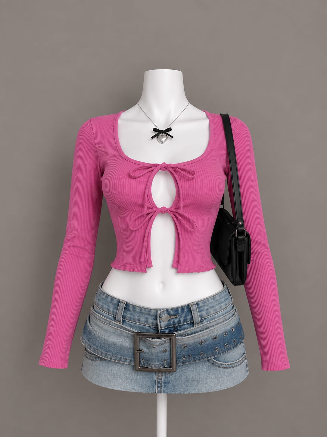 Pink Tie-Front Top