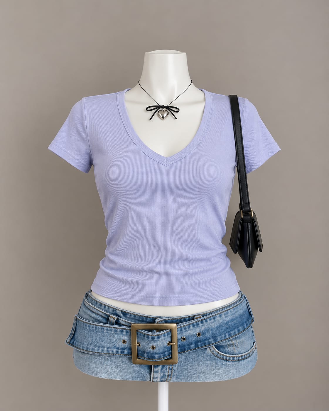 Lavender V-Neck Top